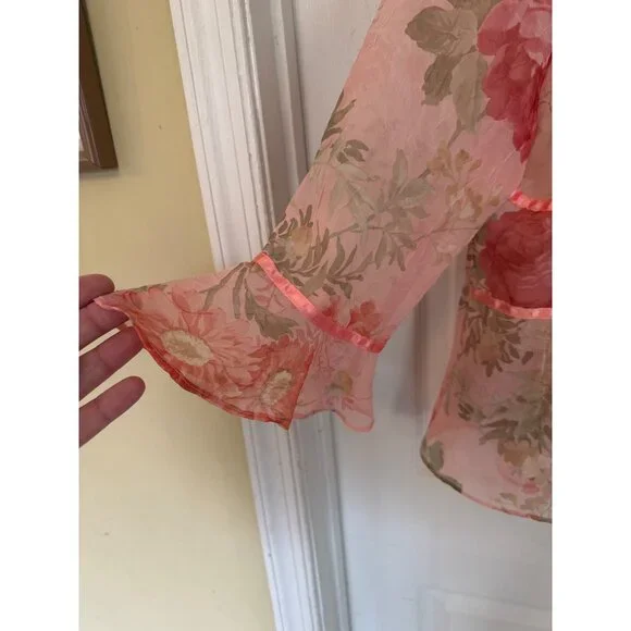 Vintage 90's Miss Dorby Pink Floral Sleeveless Maxi Dress And Jacket Size 12 - Picture 11 of 13